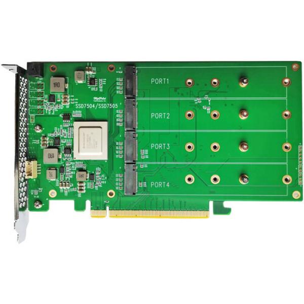 HighPoint PCIe 4.0 x16 4-Channel M.2 NVMe RAID Controller 5